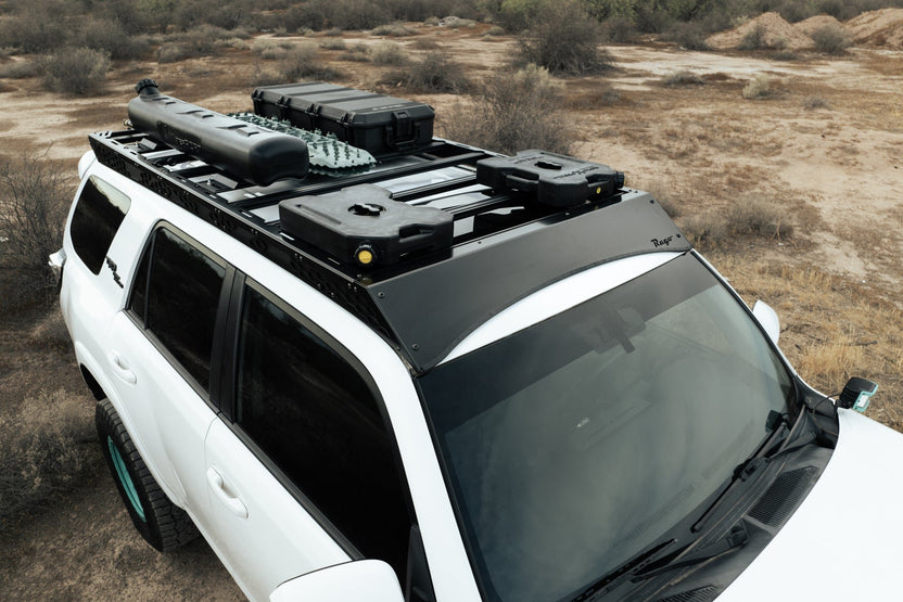 Solid Fairing Roof Rack for the 2010-2024 Toyota 4Runner with gear mounted