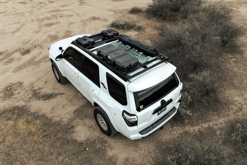 Rear view of the Solid Fairing Roof Rack for the 2010-2024 Toyota 4Runner