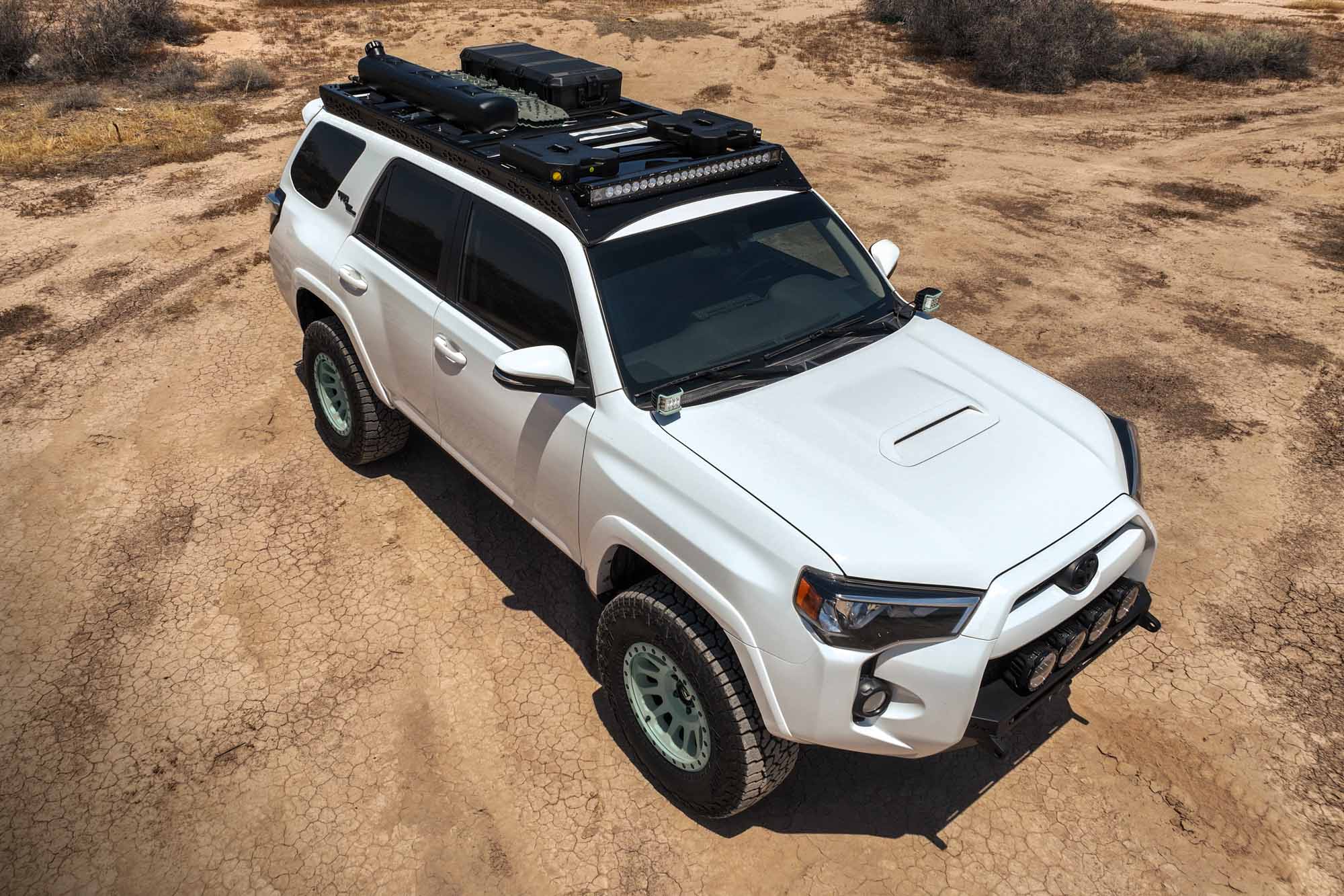 High-angle shot of Roof Rack with Light Pocket for the 2010-2024 Toyota 4Runner