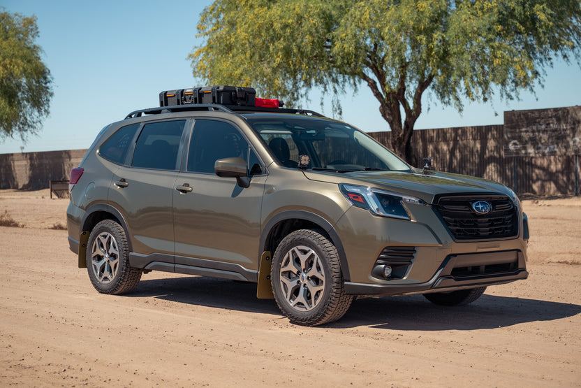 Full vehicle with 2019-2024 Subaru Forester Crossmembers mounted with gear