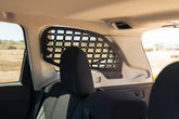 View from back seat of the Rear Window Molle Storage Panels for the 2019-2024 Subaru Forester