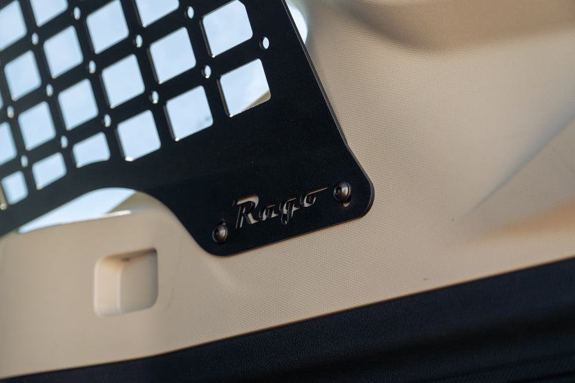 Close up of the lower riv-nut point of the Rear Window Molle Storage Panels for the 2019-2024 Subaru Forester