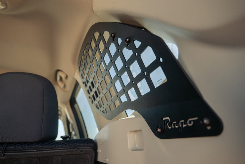 The Rear Window Molle Storage Panels for the 2019-2024 Subaru Forester uses three mounting points for maximum strength