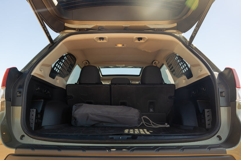 Pair of the Rear Window Molle Storage Panels for the 2019-2024 Subaru Forester installed alone