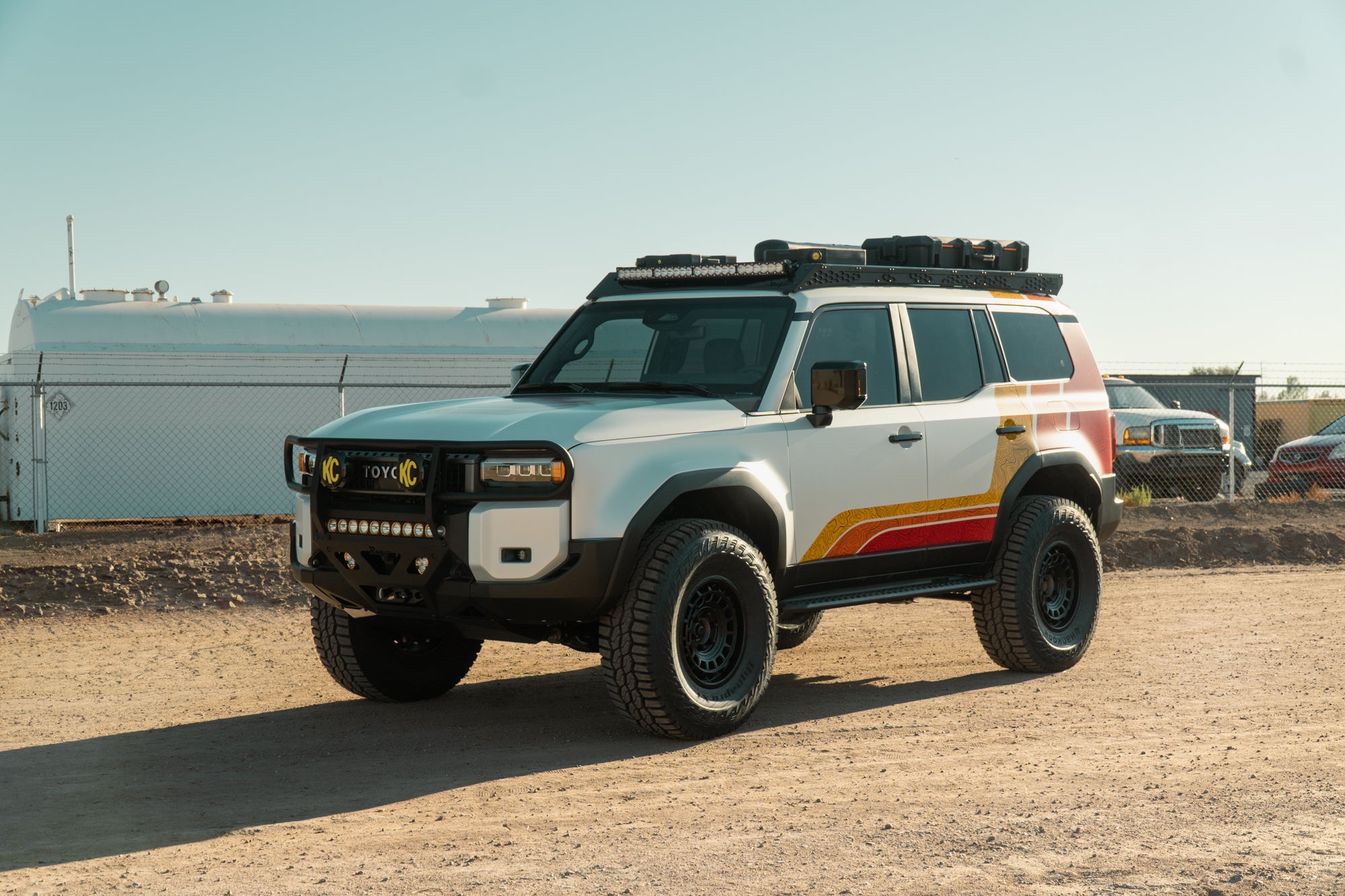 Land Cruiser With Roo Rack 2024-2025 Land Cruiser & GX 550 Light Pocket Roof Rack | Rago Fabrication