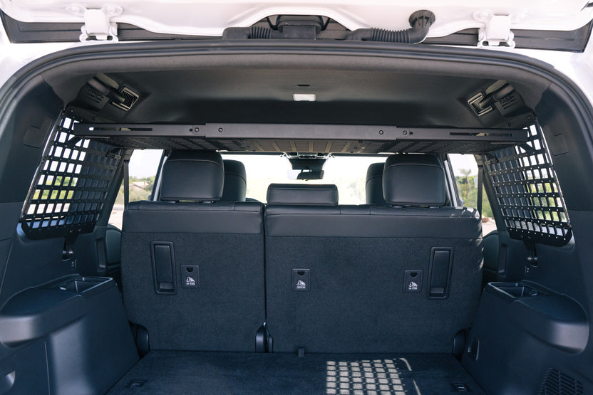 Molle Panel Storage Shelf for the 2024 Toyota Land Cruiser can adjust width to sit at different height positions