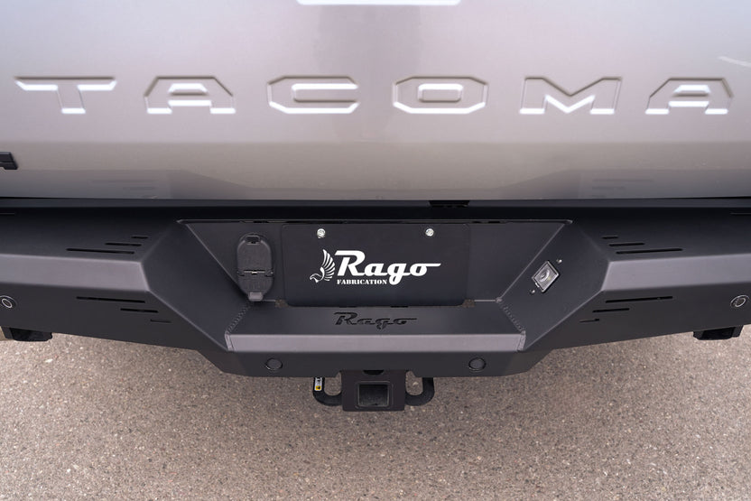 License Plate light and Trailer Plugs on the Rago Rear Bumper for the 4th Gen Toyota Tacoma