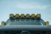 Six Baja Designs LP6 lights mounted to Rago's Roof Rack Round Light Mount.
