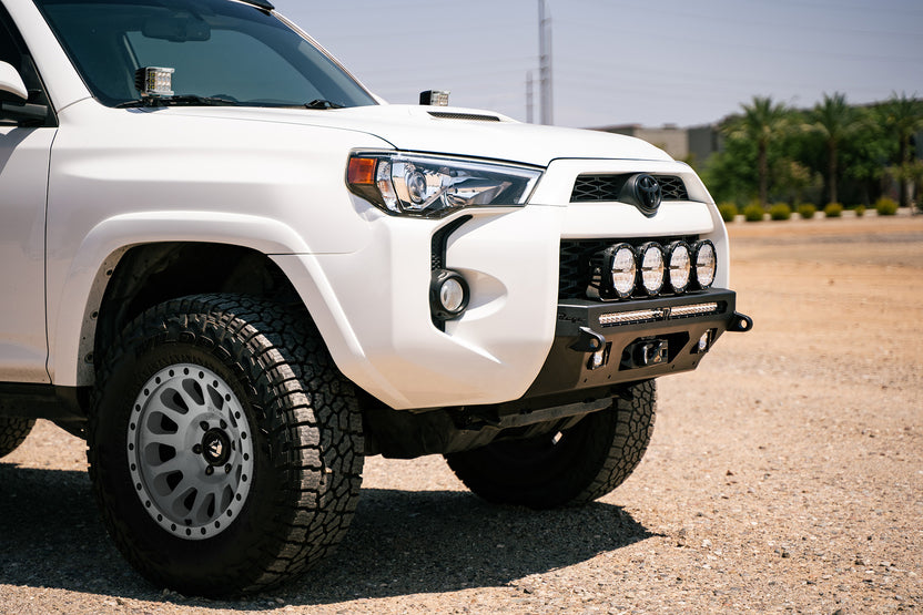 Front view of Center Mount Winch Front Bumper for the 5th Gen Toyota 4Runner