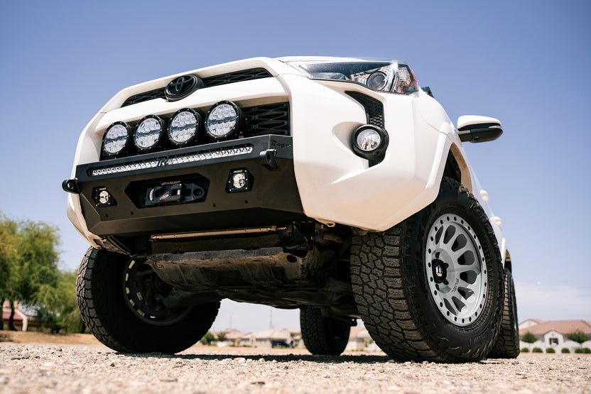 Various Lighting options for the Center Mount Winch Front Bumper for the 5th Gen Toyota 4Runner