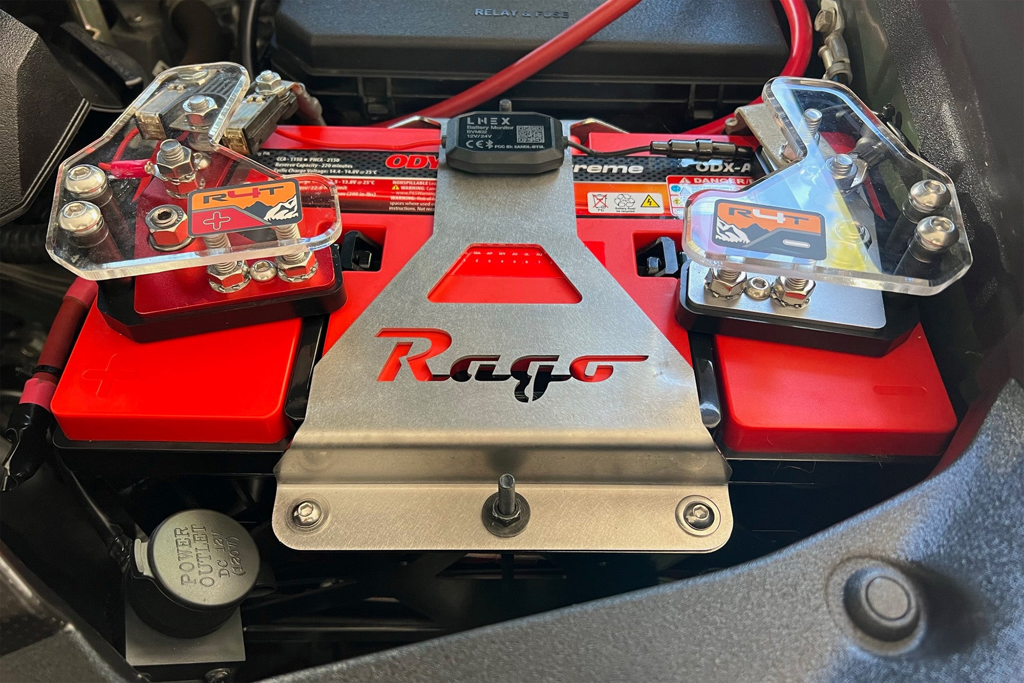 Close-up of a Group 31 Battery Box setup.