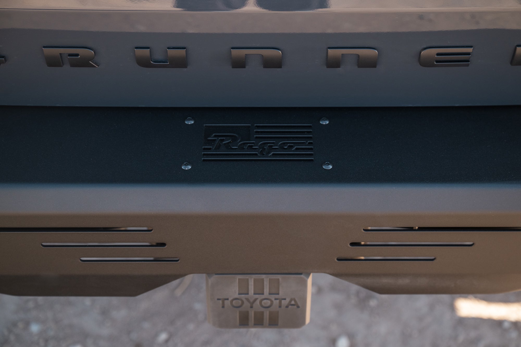 Up-close view of the Toyota 4Runner Rear Bumper showing its durable steel design.