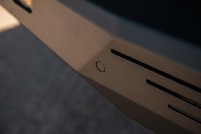 Up-close view of our 6th Gen 4Runner Rear Bumper's sensor bezels.