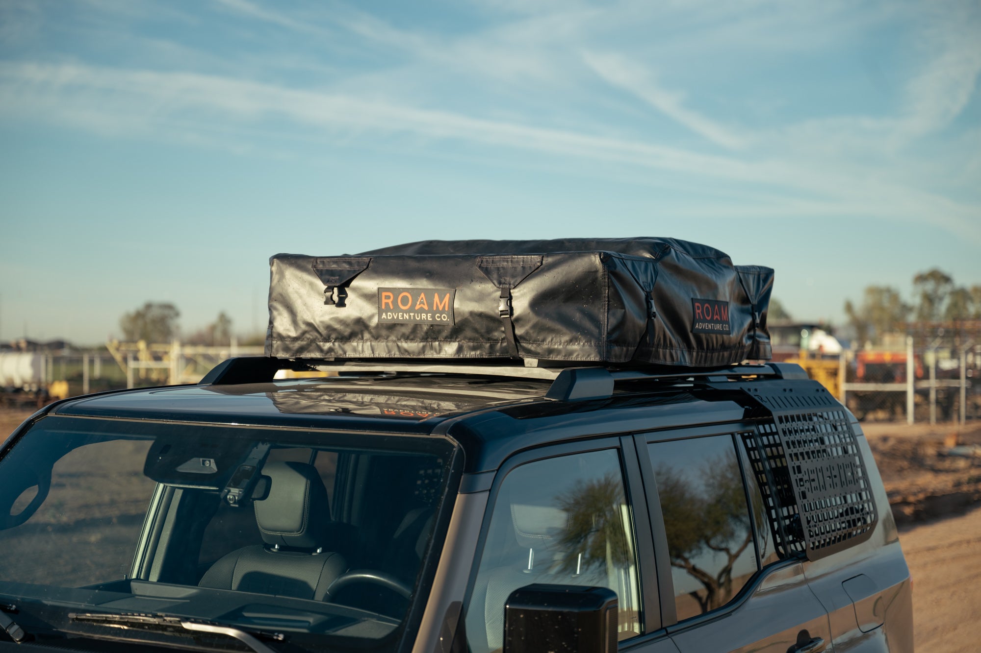 Tent mounted on Crossmembers for Land Cruiser or GX 550 OEM Factory Roof Rails