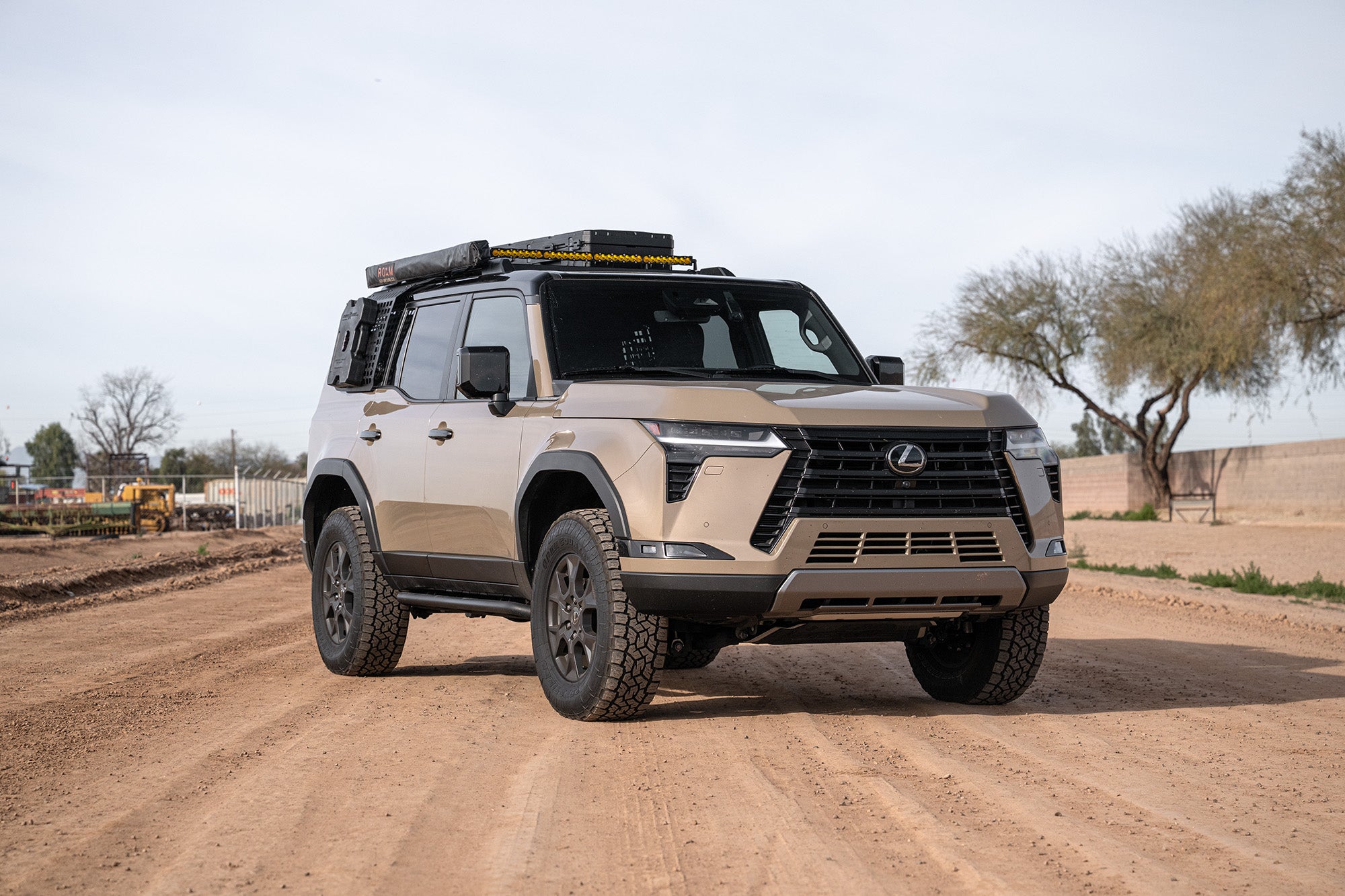 Crossmembers for Land Cruiser or GX 550 OEM Factory Roof Rails with lightbar and awning mounted