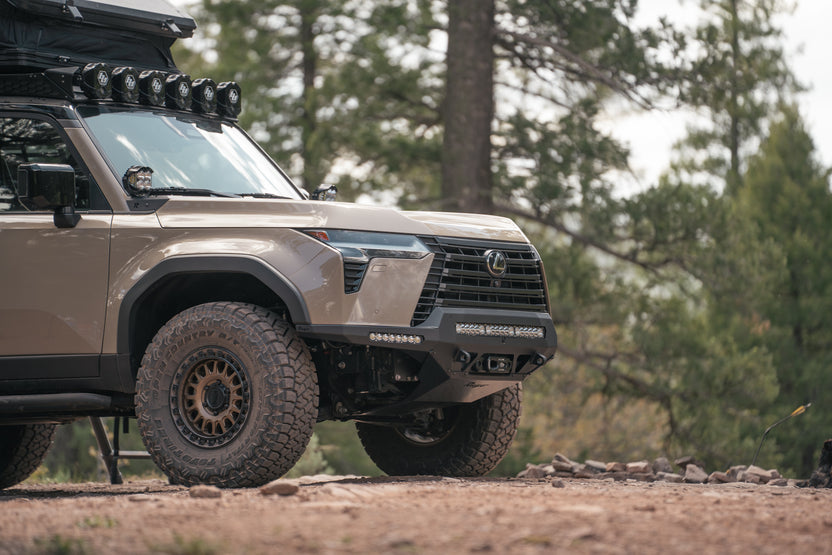 Zoomed view of the GX 550 Steel Front Bumper.
