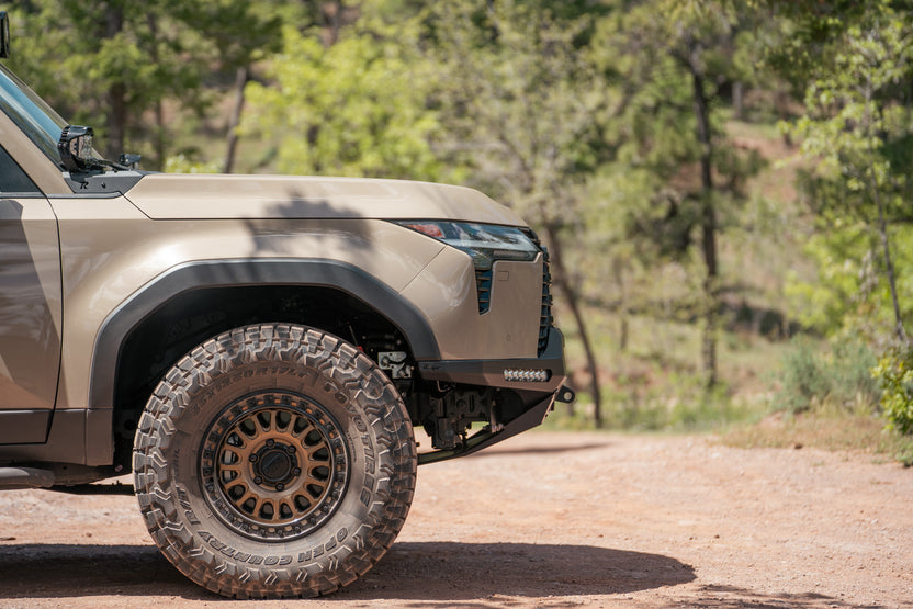 Side profile showing the high clearance offered by the Rago GX 550 Front bumper.