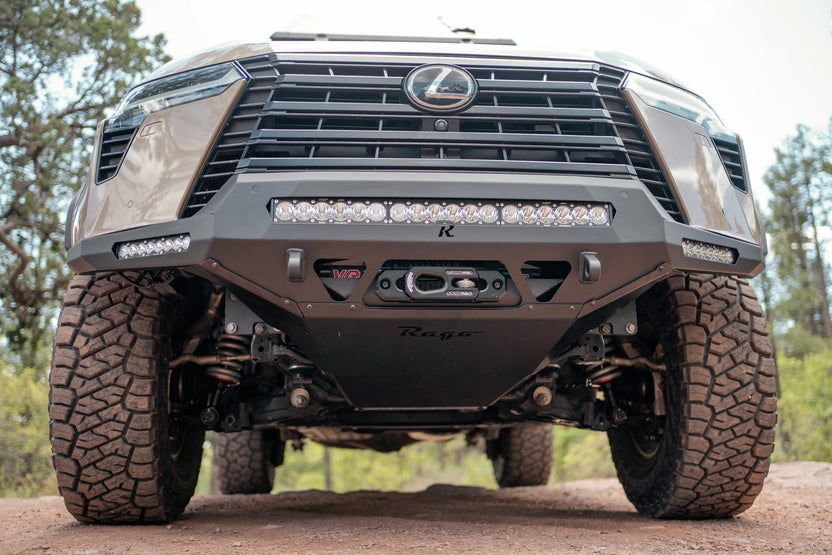 High clearance and optional skid plate on the GX 550 Front Bumper.