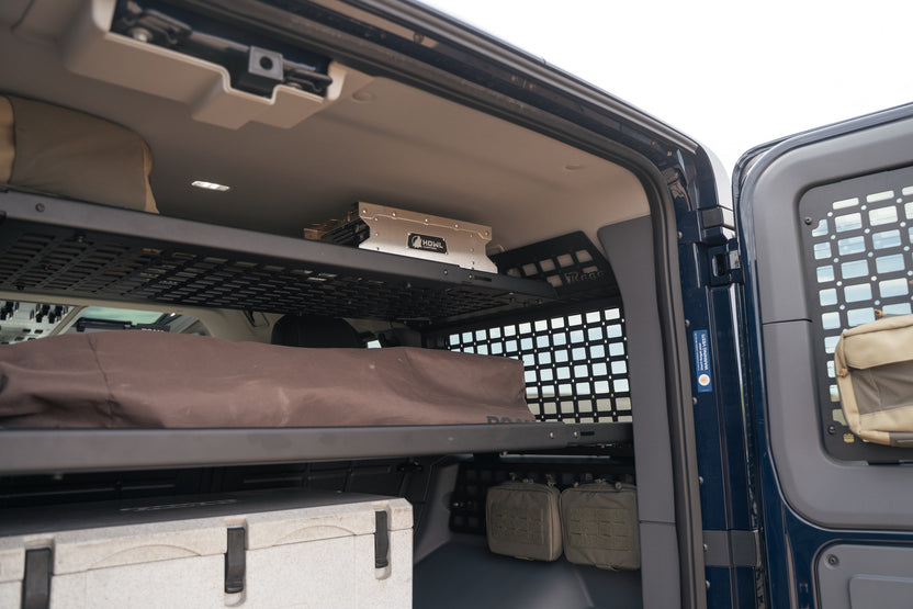 Rear cargo space maximized for storage with the Molle Panel Shelves for the 2022-2026 INEOS Grenadier