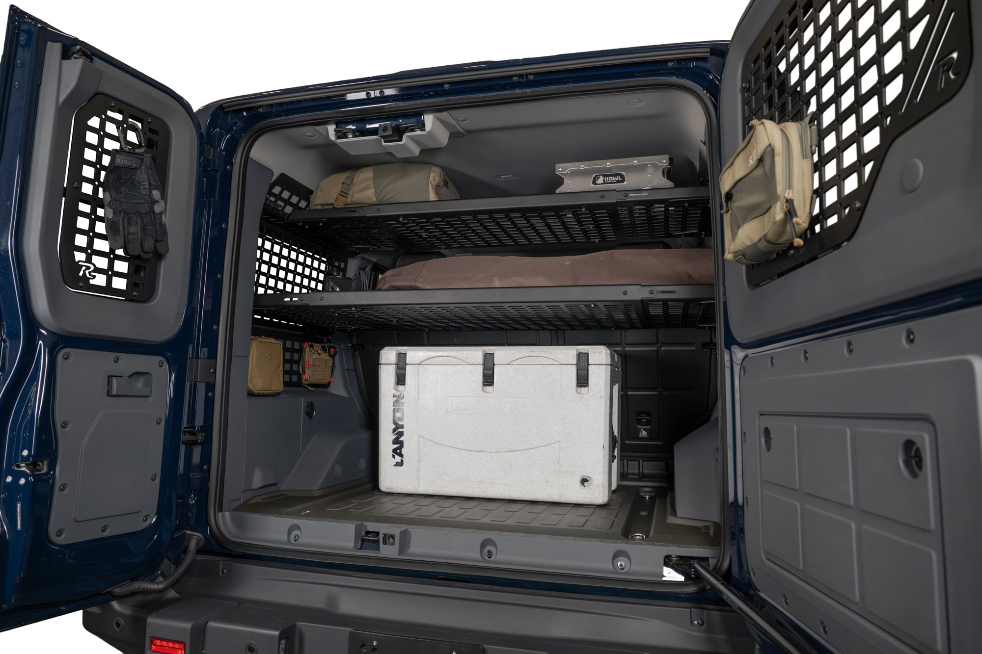 Both 2023-2026 INEOS Grenadier Rear Door Window Molle Panels installed