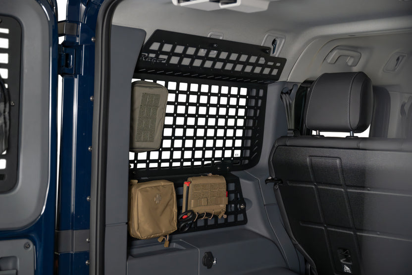 Installed Rear Window Molle Storage Panels for the 2022-2026 INEOS Grenadier