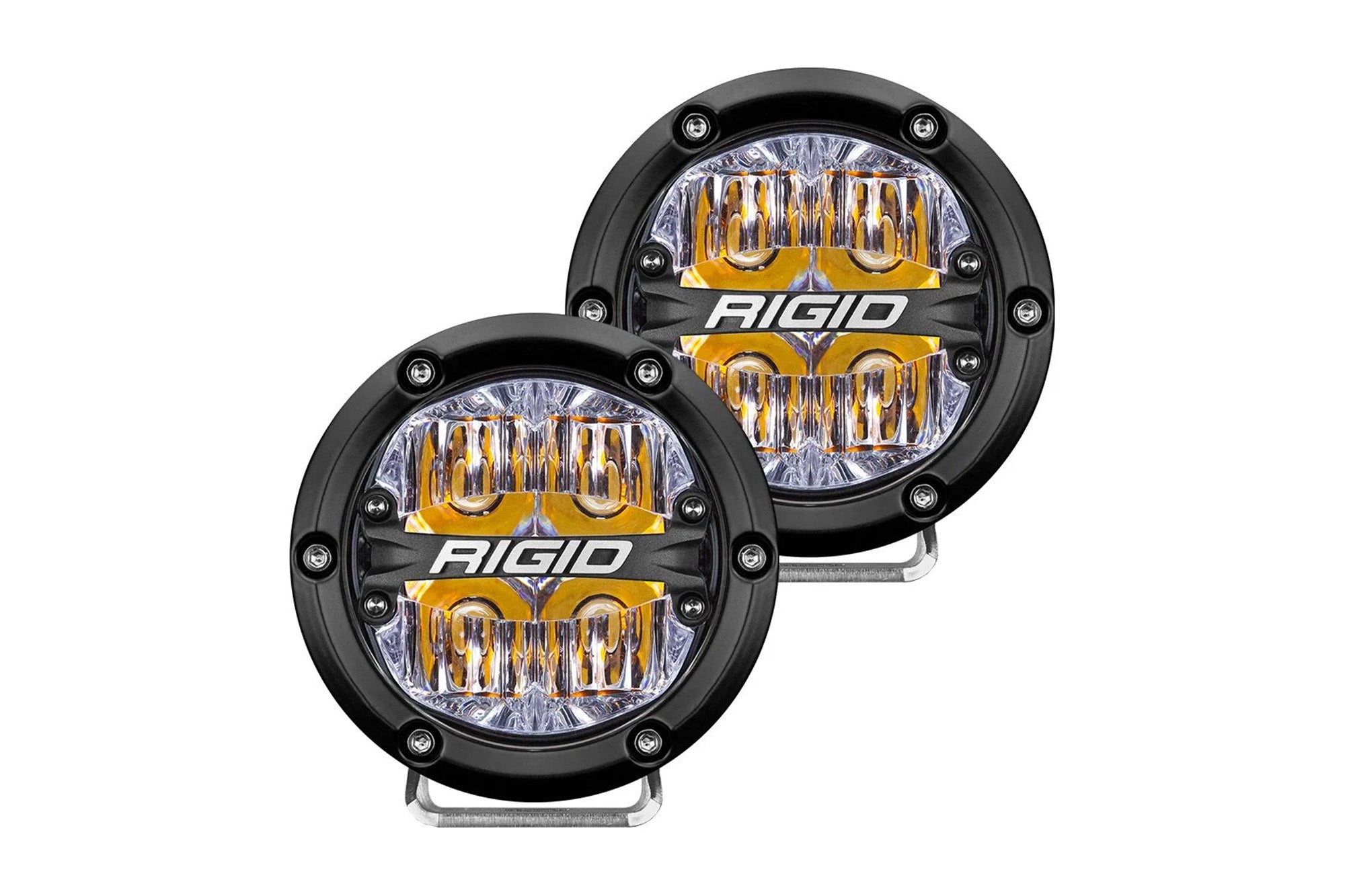 Rigid 360-Series 4 Inch LED Off-Road Drive Beam Amber Backlight Pair
