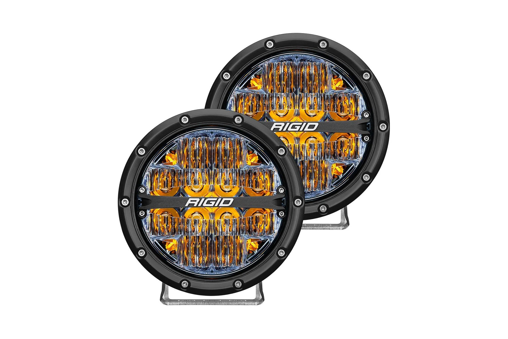 Rigid 360-Series 6 Inch LED Off-Road Drive Beam Amber Backlight Pair