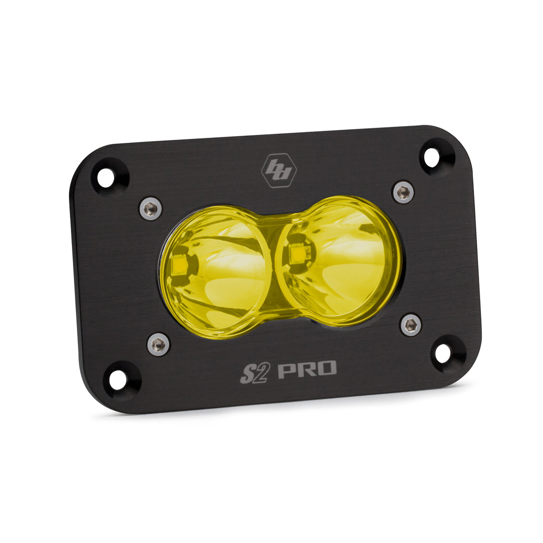 Baja Designs S2 Pro, LED Spot, Amber, Flush Mount