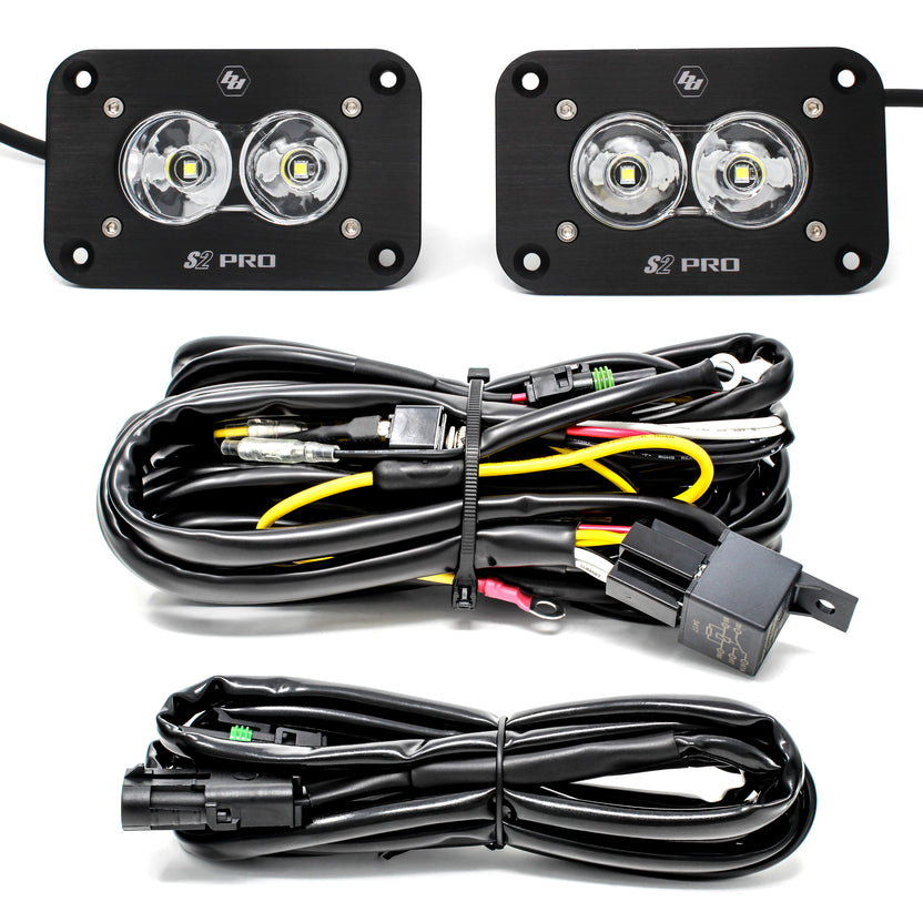 S2 Pro, Pair, LED Work/Scene, Flush Mount, Backup Kit