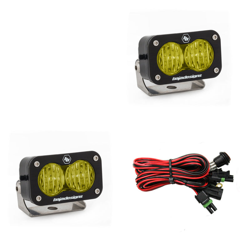 Baja Designs S2 Pro, Pair Wide Cornering, LED, Amber