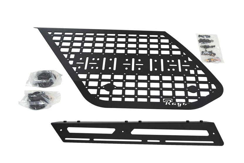 5th Gen Toyota 4Runner Exterior Molle Storage Panel, included parts and hardware pictured