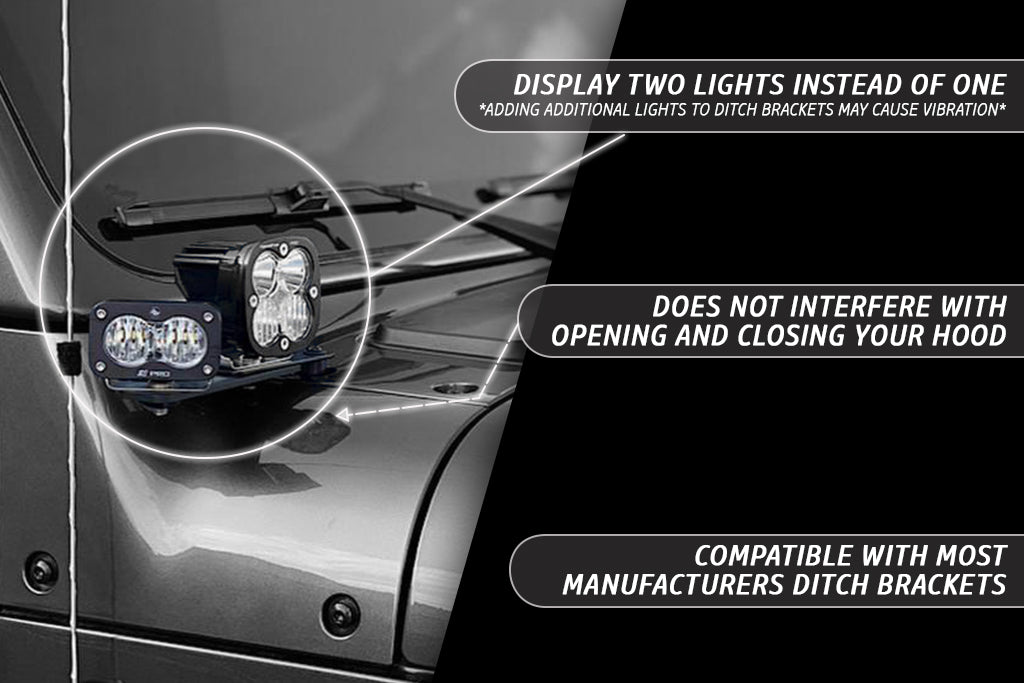 Ditch Light Bracket Extensions - Pair