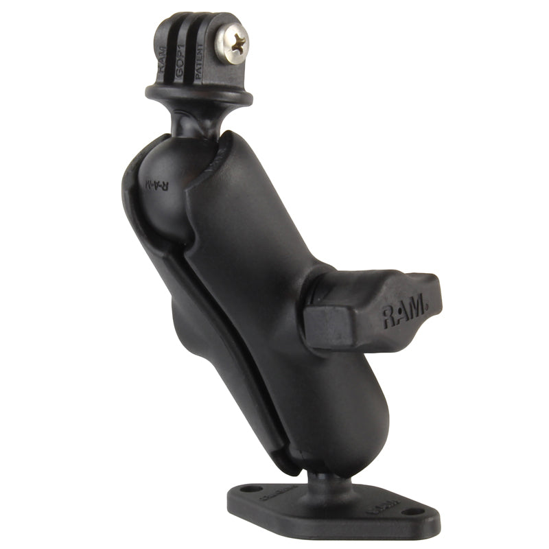 RAM® Double Ball Diamond Plate Mount with Action Camera Adapter