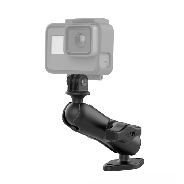 RAM® Double Ball Diamond Plate Mount with Action Camera Adapter